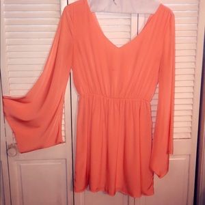 Coral bell sleeve dress